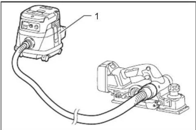 MAKITA DKP181RTJU - Connecting a vacuum cleaner - 1