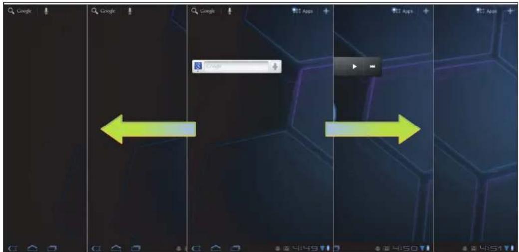 Screenshot of a mobile app interface showing Google and App menu with directional arrows and status indicators