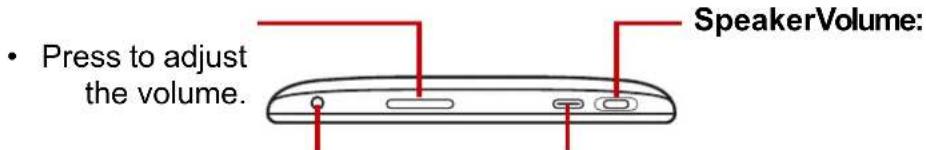 • Press to adjust the volume. SpeakerVolume: