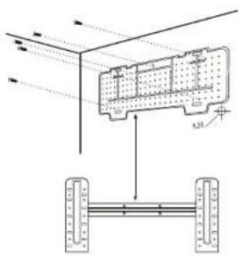 Technical diagram showing a structural component with dimension annotations and directional arrows, likely from an engineering or mechanical drawing.