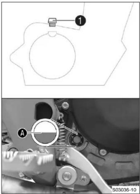 Technical diagram showing mechanical assembly with labeled components and a close-up view of a gear mechanism.