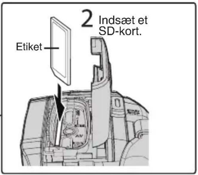 2 Indsæt et SD-kort. Etiket