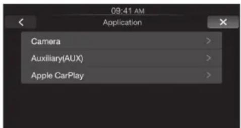 09:41 AM Application Camera > Auxiliary(AUX) > Apple CarPlay >