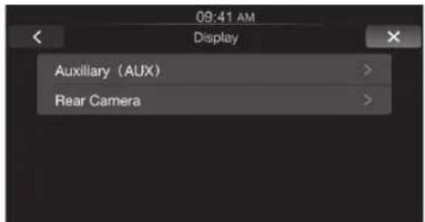 09:41 AM Display Auxiliary (AUX) Rear Camera
