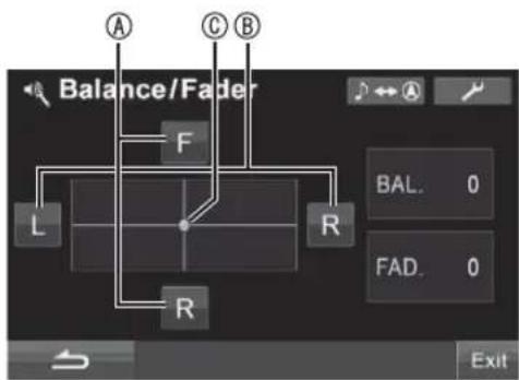 ALPINE IVE-W530ABT - Display Example for Balance/Fader Screen - 1