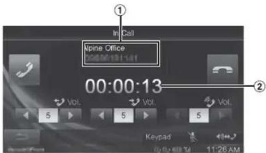 In Call Alpine Office 00:00:13 Vol. Vol. Vol. 5 5 5 Keypad 11:26 AM