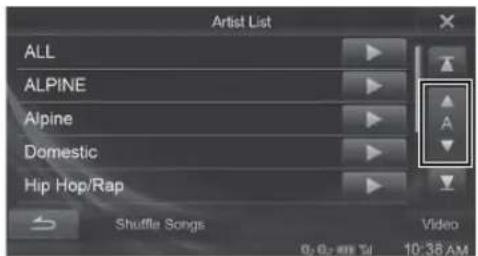 Artist List ALL ALPINE Alpine Domestic Hip Hop/Rap Shuffle Songs Video 0.0 - 10 AM 10:38 AM