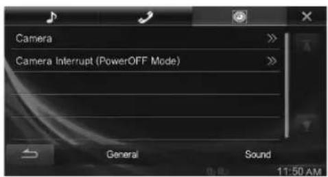 Camera Camera Interrupt (PowerOFF Mode) General Sound 11:50 AM