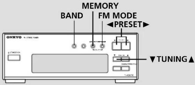 MEMORY BAND FM MODE PRESET ONKEYO T-6000 TIMER STRAWBOW T-405TX ▼TUNING▲