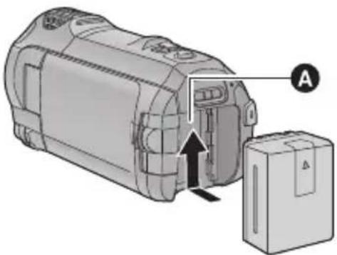 PANASONIC HC-V750M - Isætning/udtagning af batteri - 1