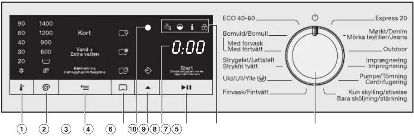 MIELE WSA 033 WCS - Betjeningspanel - 1