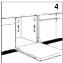 Simple line drawing of a cabinet or enclosure with two vertical arrows indicating measurement or movement (no text or symbols).