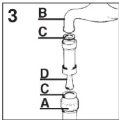 3 B C D C A