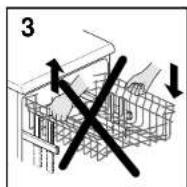 CANDY LSCDE701TXNO - OBS.! NÄR DU LYFTER ELLER SÄNKER KORGEN TA ALLTID I DEN PÅ BÅDA SIDORNA (Fig. 3). - 3