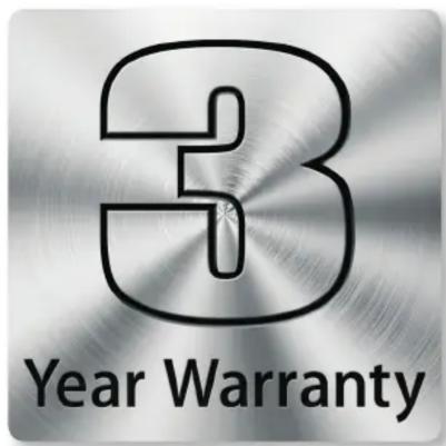 3 Year Warranty