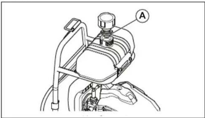 Technical diagram of a mechanical assembly with labeled component A