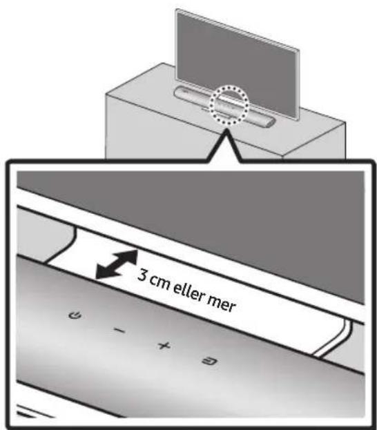 3 cm eller mer