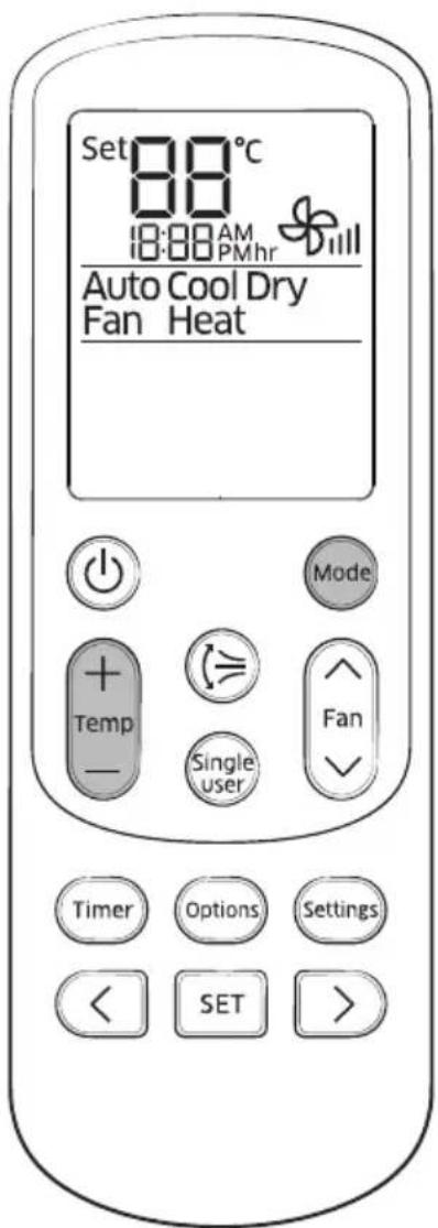SAMSUNG AR12NXWSQWKNEE - Brug af fjernbetjening - 1