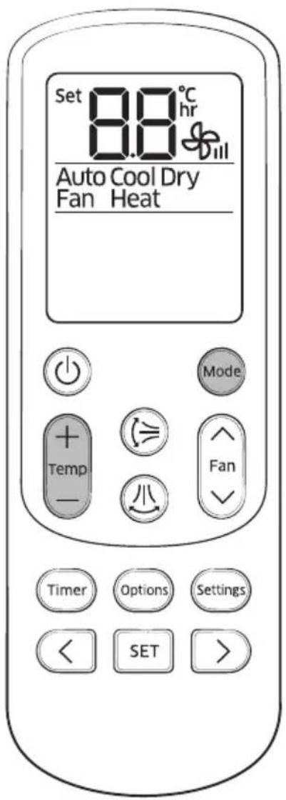 SAMSUNG AC026KNADEH - Betjening af fjernbetjening - 1