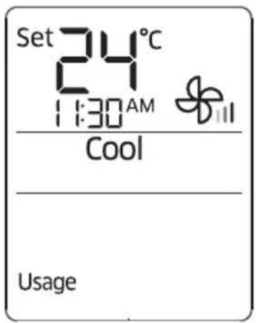 Set 24°C 1:30 AM Cool Usage