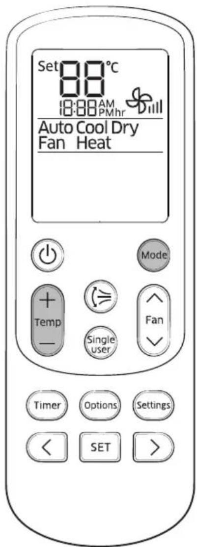 SAMSUNG AR12MSFSPWKNEE - Brug af fjernbetjening - 1