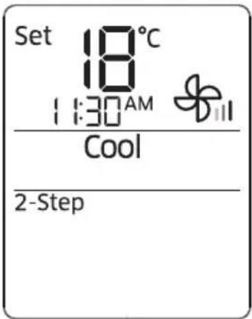 Set 18°C 1:30 AM Cool 2-Step