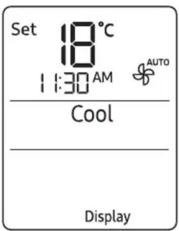 Set 18°C 11:30 AM AUTO Cool Display