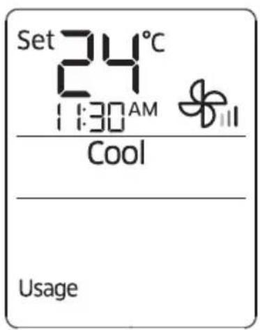 Set 24°C 1:30 AM Cool Usage