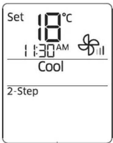 Set 18°C 1:30 AM Cool 2-Step