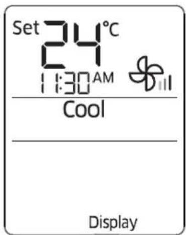 Set 24°C 1:30 AM Cool Display