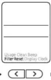 Usage Clean Beep Filter Reset Display Clock