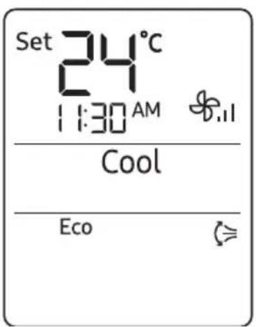 Set 24°C 11:30 AM Cool Eco