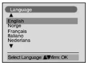 Language English Norge Français Italiano Nederlans Select Language: Confirm: OK