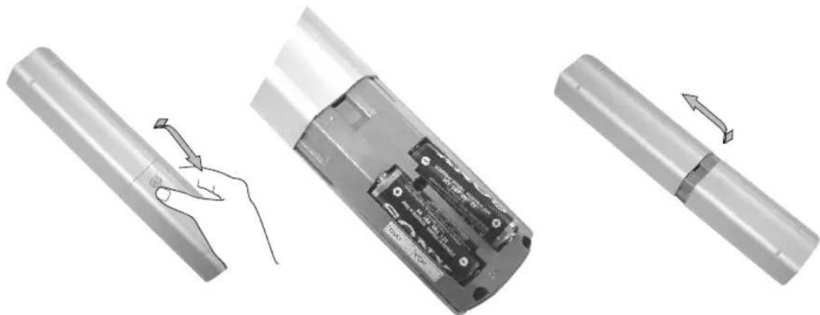 SONY KV-32FQ85E - Isætning af batterier i fjernbetjeningen - 2