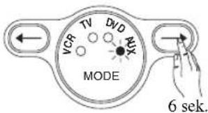 VCR TV DVD AUX MODE 6 sek.