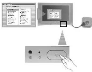 SONY KV-32FQ85E - Sådan tændes TV-apparatet og automatisk indstilling - 3