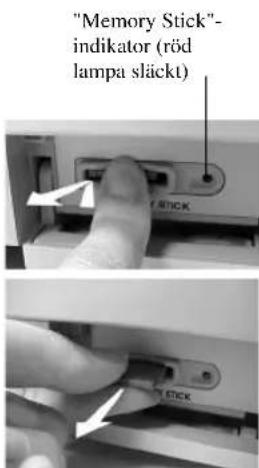 "Memory Stick"-indikator (röd lampa släckt)