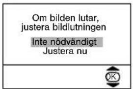 Om bilden lutar, justera bildlutningen Inte nödvändigt Justera nu