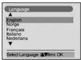 Language English Norge Français Italiano Nederlans Select Language: OK