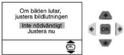 Om bilden lutar, justera bildlutningen Inte nödvändigt Justera nu OK