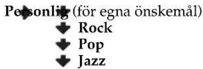 Personlig (för egna önskemål) ↓ Rock ↓ Pop ↓ Jazz