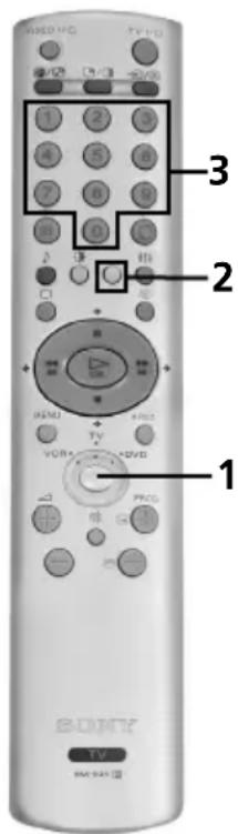SONY KV-32LS65E - Konfigurering af fjernbetjeningen til en DVD eller en video - 5