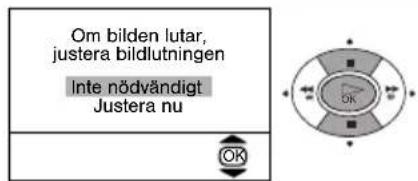 Om bilden lutar, justera bildlutningen Inte nödvändigt Justera nu