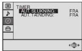 TIMER AUT.SLUKNING: FRA AUT.TAENDING: FRA