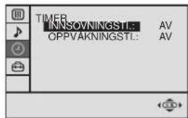 TIMER INNSOVNINGSTL: AV OPPVÄKNINGSTL: AV