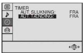 TIMER AUT. SLUKNING: FRA AUTO ENDING: FRA