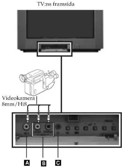 TV:ns framsida Videokamera 8mm/Hi8 A B C