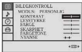 BILDEKONTROLL MODLS: PERSONLIG KONTRAST LYSSTYRKE FARGE SKARPHET FARGETONE NYANSE