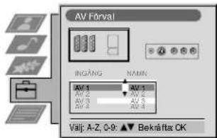 AV Forval INGANG NAMIN AV 1 AV 2 AV 3 AV 4 AV 1 AV 2 AV 3 AV 4 Väij: A-Z, C-9: ▲ Bekäfta OK