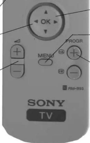 OK PROGR MENU TM RM-893 SONY TV